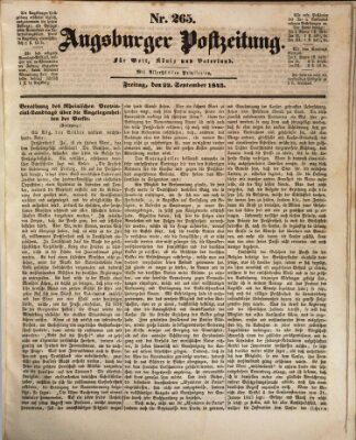 Augsburger Postzeitung Freitag 22. September 1843