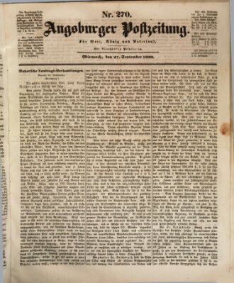 Augsburger Postzeitung Mittwoch 27. September 1843