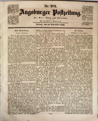 Augsburger Postzeitung Freitag 29. September 1843