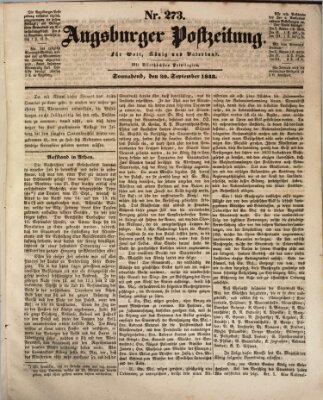 Augsburger Postzeitung Samstag 30. September 1843