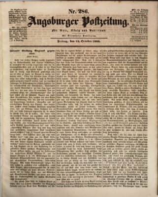 Augsburger Postzeitung Freitag 13. Oktober 1843