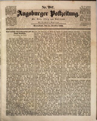 Augsburger Postzeitung Samstag 14. Oktober 1843