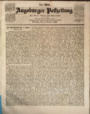 Augsburger Postzeitung Sonntag 15. Oktober 1843