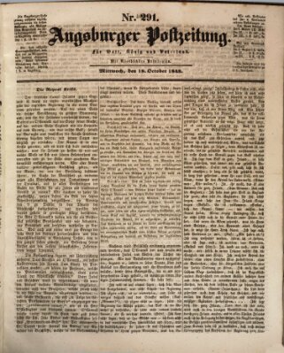 Augsburger Postzeitung Mittwoch 18. Oktober 1843