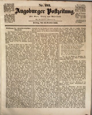 Augsburger Postzeitung Freitag 20. Oktober 1843