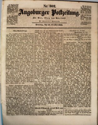 Augsburger Postzeitung Sonntag 29. Oktober 1843