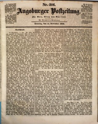 Augsburger Postzeitung Sonntag 12. November 1843