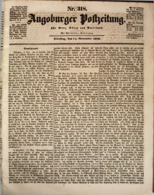 Augsburger Postzeitung Dienstag 14. November 1843