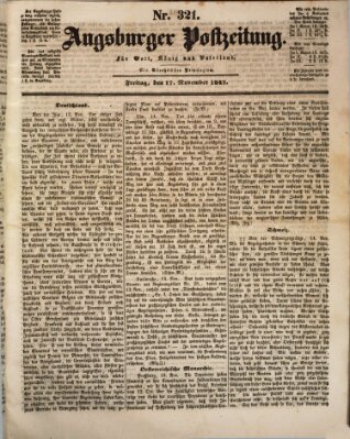 Augsburger Postzeitung Freitag 17. November 1843