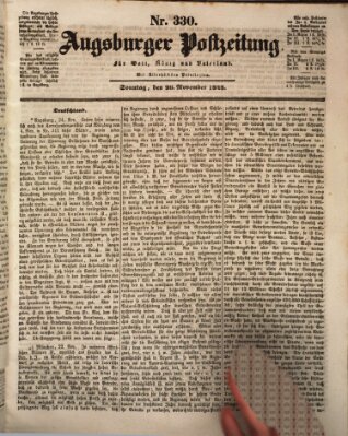 Augsburger Postzeitung Sonntag 26. November 1843