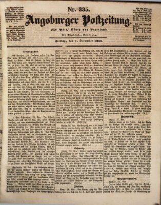 Augsburger Postzeitung Freitag 1. Dezember 1843