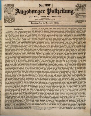 Augsburger Postzeitung Sonntag 3. Dezember 1843