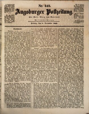 Augsburger Postzeitung Freitag 8. Dezember 1843