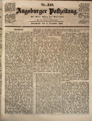 Augsburger Postzeitung Samstag 9. Dezember 1843