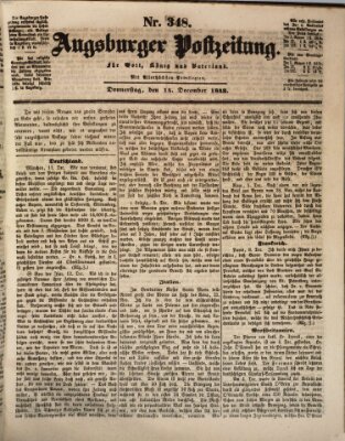 Augsburger Postzeitung Donnerstag 14. Dezember 1843