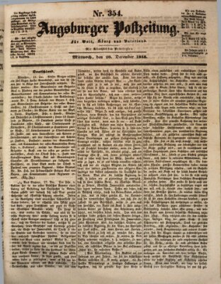 Augsburger Postzeitung Mittwoch 20. Dezember 1843