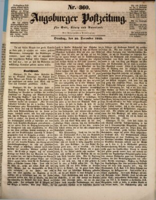 Augsburger Postzeitung Dienstag 26. Dezember 1843