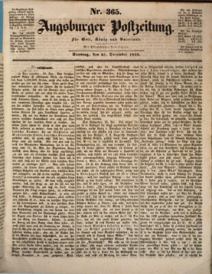 Augsburger Postzeitung Sonntag 31. Dezember 1843