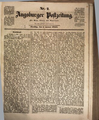 Augsburger Postzeitung Dienstag 2. Januar 1844