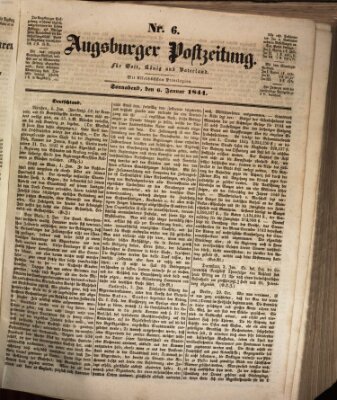 Augsburger Postzeitung Samstag 6. Januar 1844