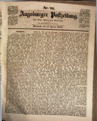 Augsburger Postzeitung Mittwoch 10. Januar 1844