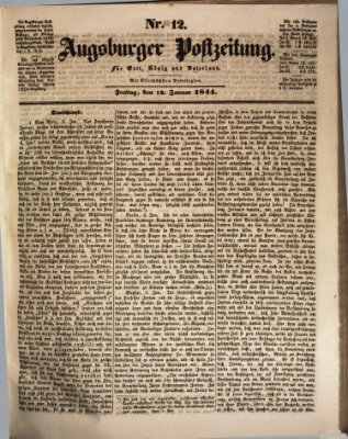 Augsburger Postzeitung Freitag 12. Januar 1844