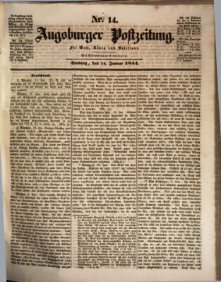 Augsburger Postzeitung Sonntag 14. Januar 1844