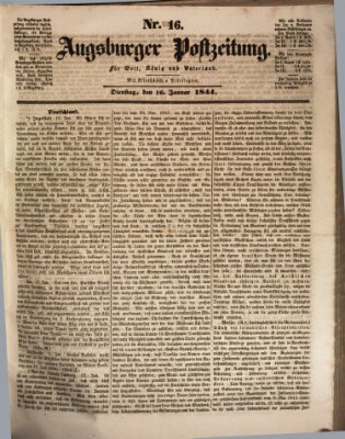 Augsburger Postzeitung Dienstag 16. Januar 1844