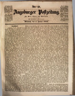 Augsburger Postzeitung Mittwoch 17. Januar 1844