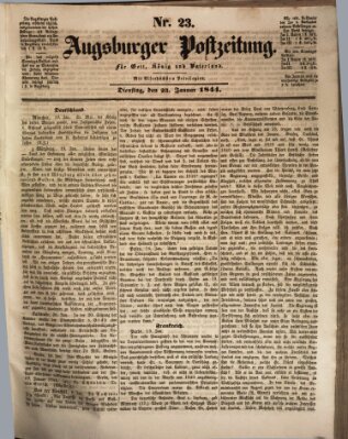 Augsburger Postzeitung Dienstag 23. Januar 1844