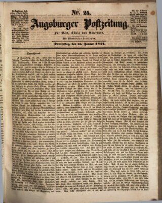 Augsburger Postzeitung Donnerstag 25. Januar 1844