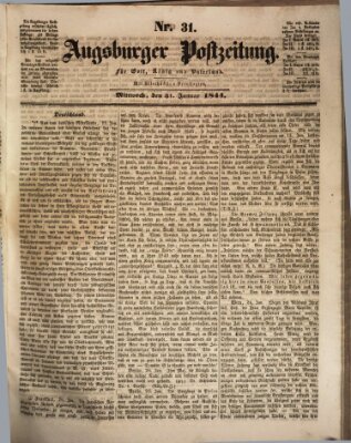 Augsburger Postzeitung Mittwoch 31. Januar 1844