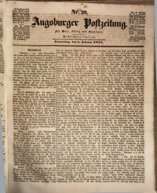 Augsburger Postzeitung Donnerstag 8. Februar 1844