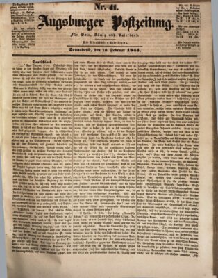 Augsburger Postzeitung Samstag 10. Februar 1844