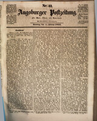 Augsburger Postzeitung Sonntag 11. Februar 1844