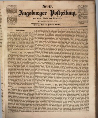 Augsburger Postzeitung Freitag 16. Februar 1844