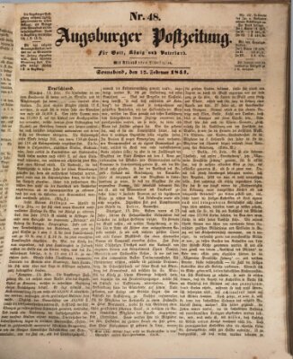 Augsburger Postzeitung Samstag 17. Februar 1844