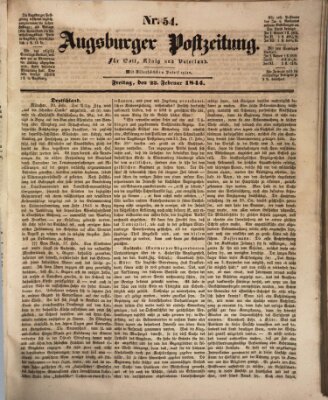 Augsburger Postzeitung Freitag 23. Februar 1844