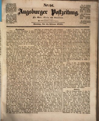 Augsburger Postzeitung Sonntag 25. Februar 1844