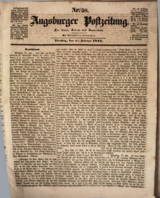 Augsburger Postzeitung Dienstag 27. Februar 1844