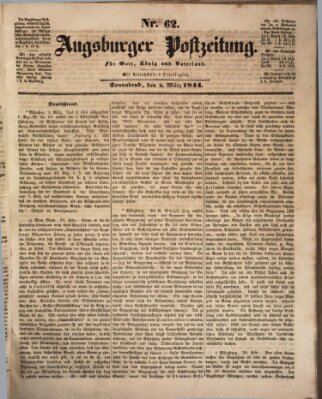 Augsburger Postzeitung Samstag 2. März 1844