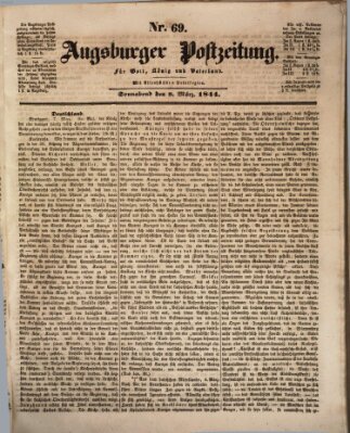 Augsburger Postzeitung Samstag 9. März 1844