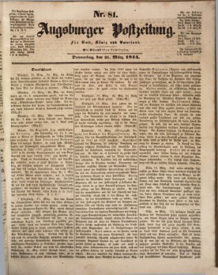 Augsburger Postzeitung Donnerstag 21. März 1844