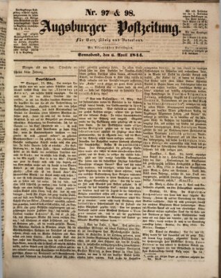 Augsburger Postzeitung Samstag 6. April 1844