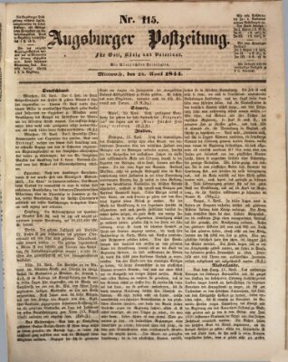 Augsburger Postzeitung Mittwoch 24. April 1844