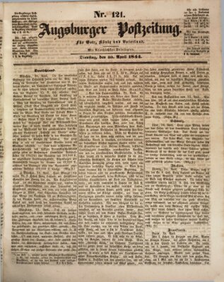 Augsburger Postzeitung Dienstag 30. April 1844