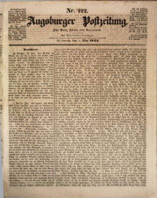 Augsburger Postzeitung Mittwoch 1. Mai 1844