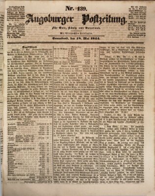 Augsburger Postzeitung Samstag 18. Mai 1844