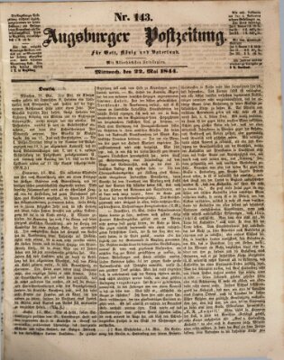 Augsburger Postzeitung Mittwoch 22. Mai 1844