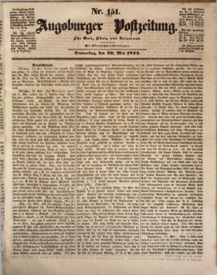 Augsburger Postzeitung Donnerstag 30. Mai 1844